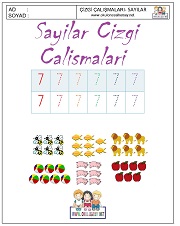 okul öncesi 1 sayısı çizgi çalışması
